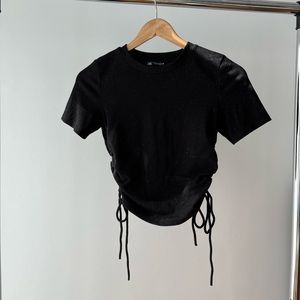 Zara black top with scrunches on side